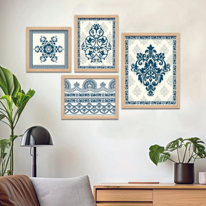 Traditional Artistic Pattern Art Wall Frame Set of Four