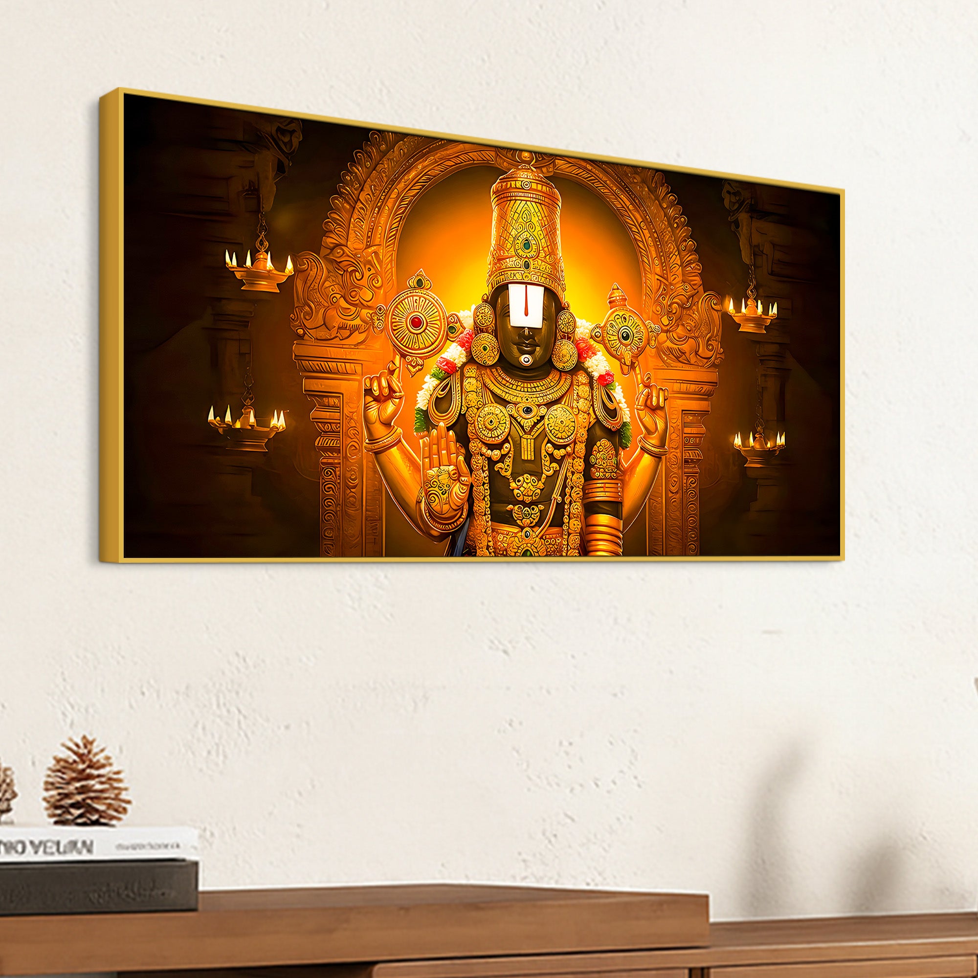 Traditional Balaji Canvas Wall Painting for Mandir
