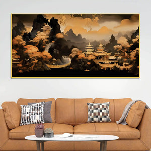 Traditional Chinese Style Mountain Canvas Painting