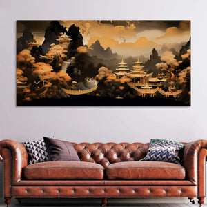 Traditional Chinese Style Mountain Canvas Painting