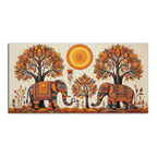 Traditional Elephant Art Canvas Wooden Wall Painting