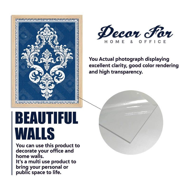 Traditional Floral Pattern Artwork Wall Frame Set of Six