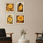 Traditional Floral Wall Art Frame Set of 4
