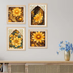 Traditional Floral Wall Art Frame Set of 4
