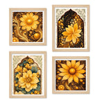 Traditional Floral Wall Art Frame Set of 4