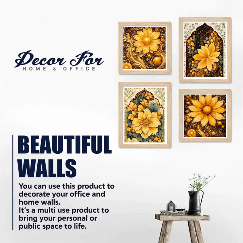 Traditional Floral Wall Art Frame Set of 4