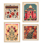 Traditional Floral Wall Art Frame Set of 4 for Modern Interiors