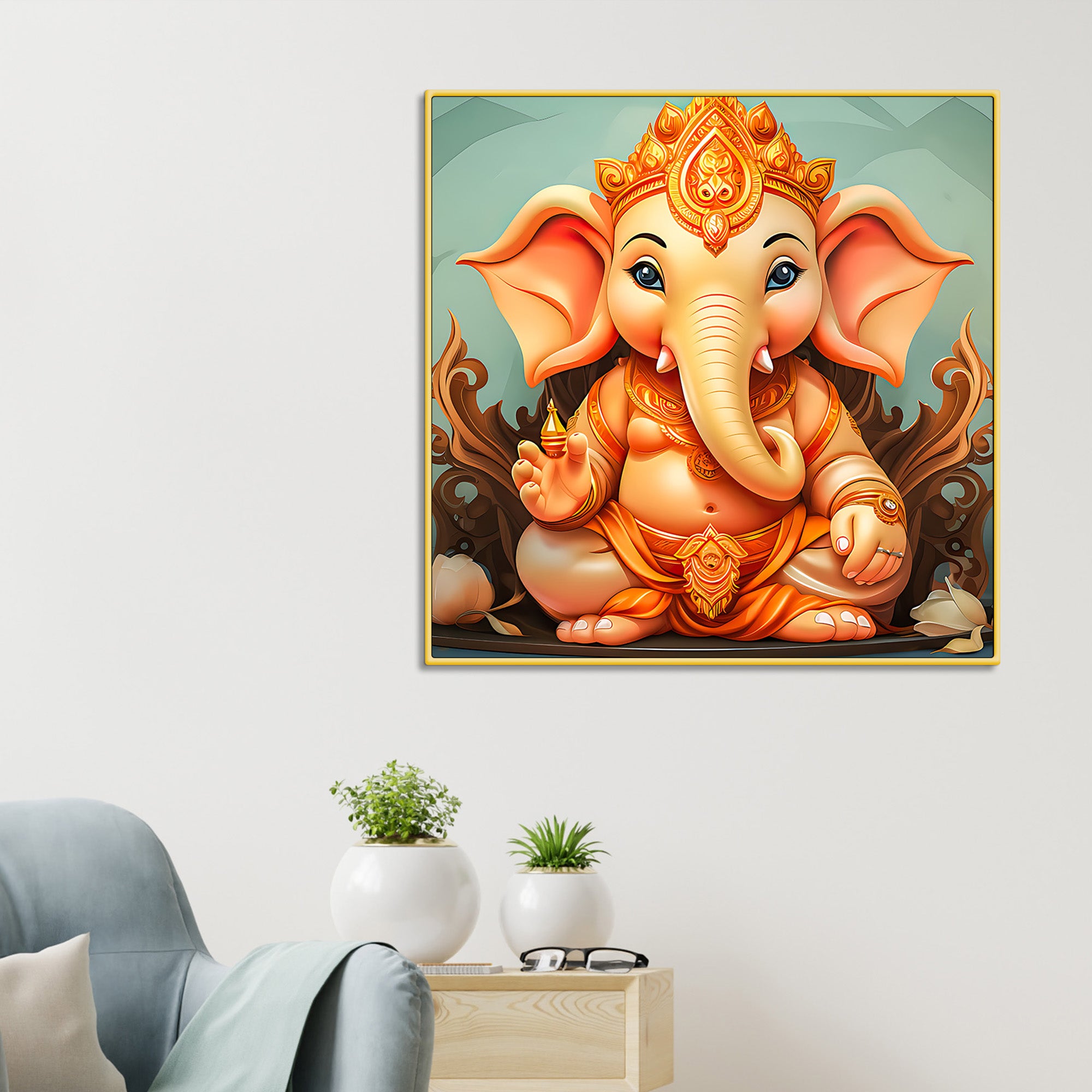 Traditional Ganesha Wall Painting for Home