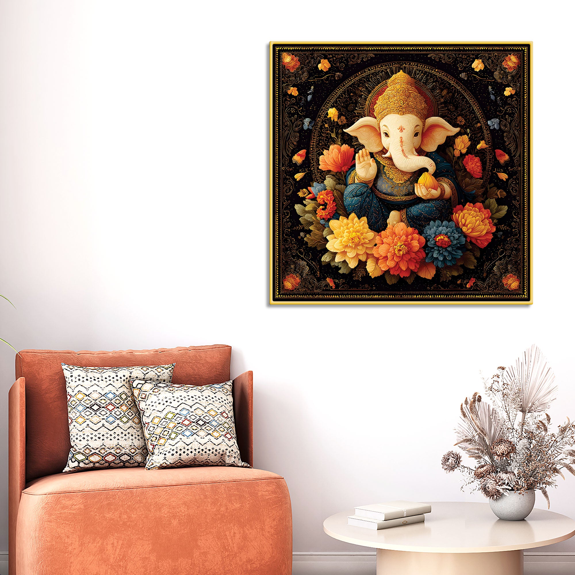 Traditional Ganpati Wall Décor Painting for Living Room