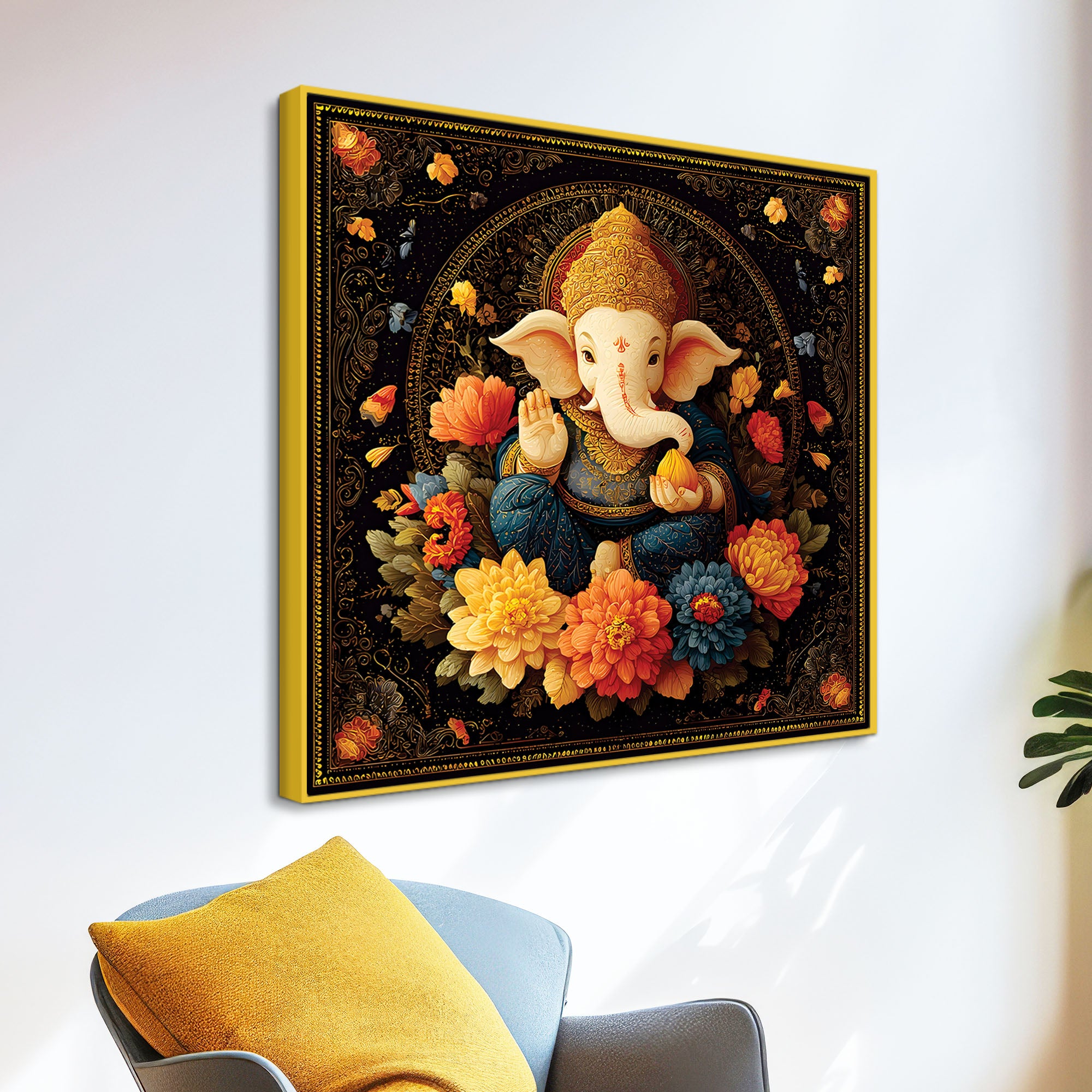 Traditional Ganpati Wall Décor Painting for Living Room