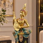 Traditional Golden Musician Buddha Showpiece for Home Decor