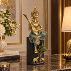 Traditional Golden Musician Buddha Showpiece for Home Decor