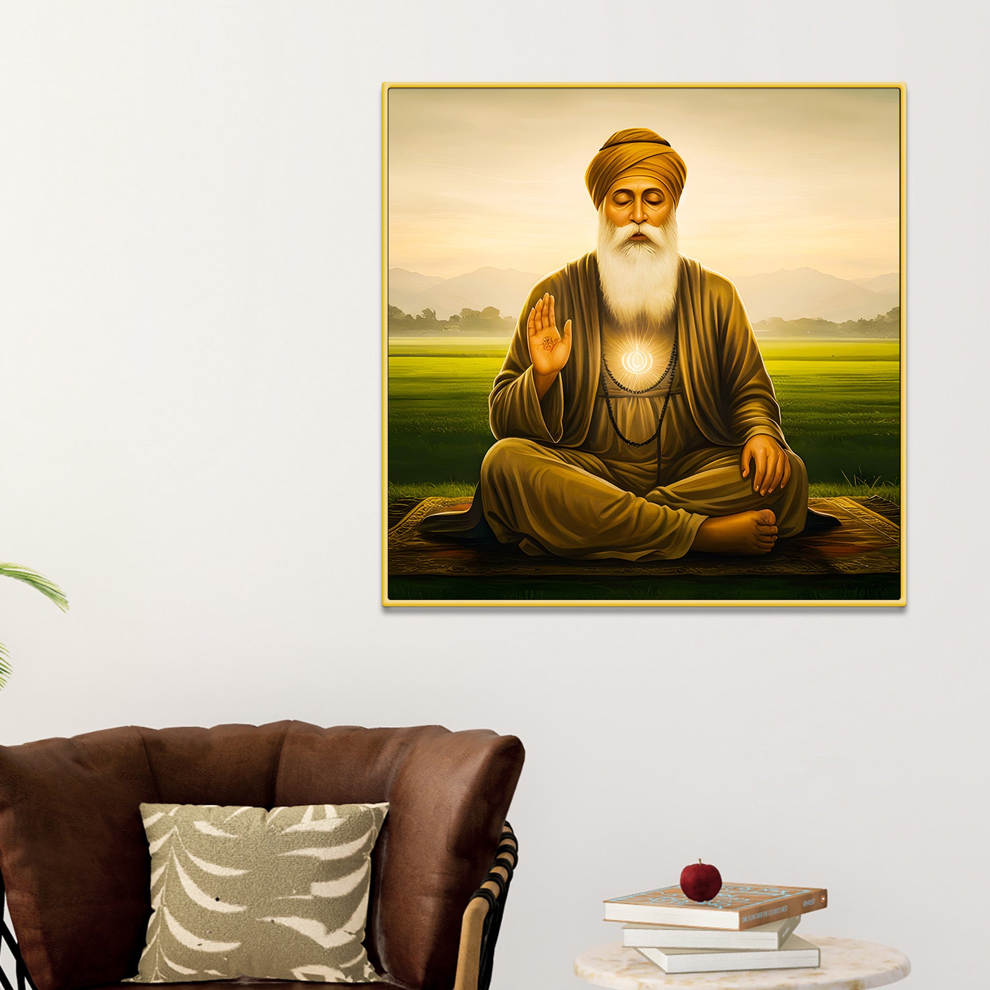 Traditional Guru Nanak Dev Ji Painting for Spiritual Home Décor