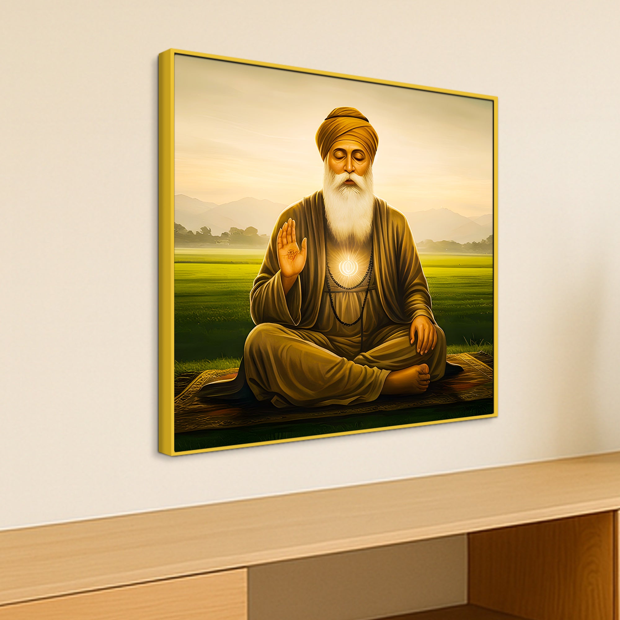 Traditional Guru Nanak Dev Ji Painting for Spiritual Home Décor
