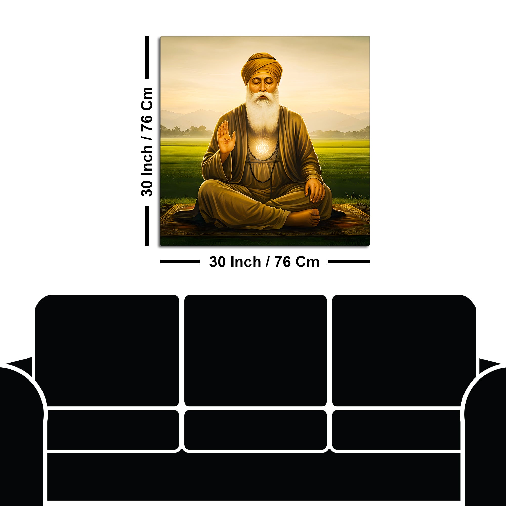 Traditional Guru Nanak Dev Ji Painting for Spiritual Home Décor