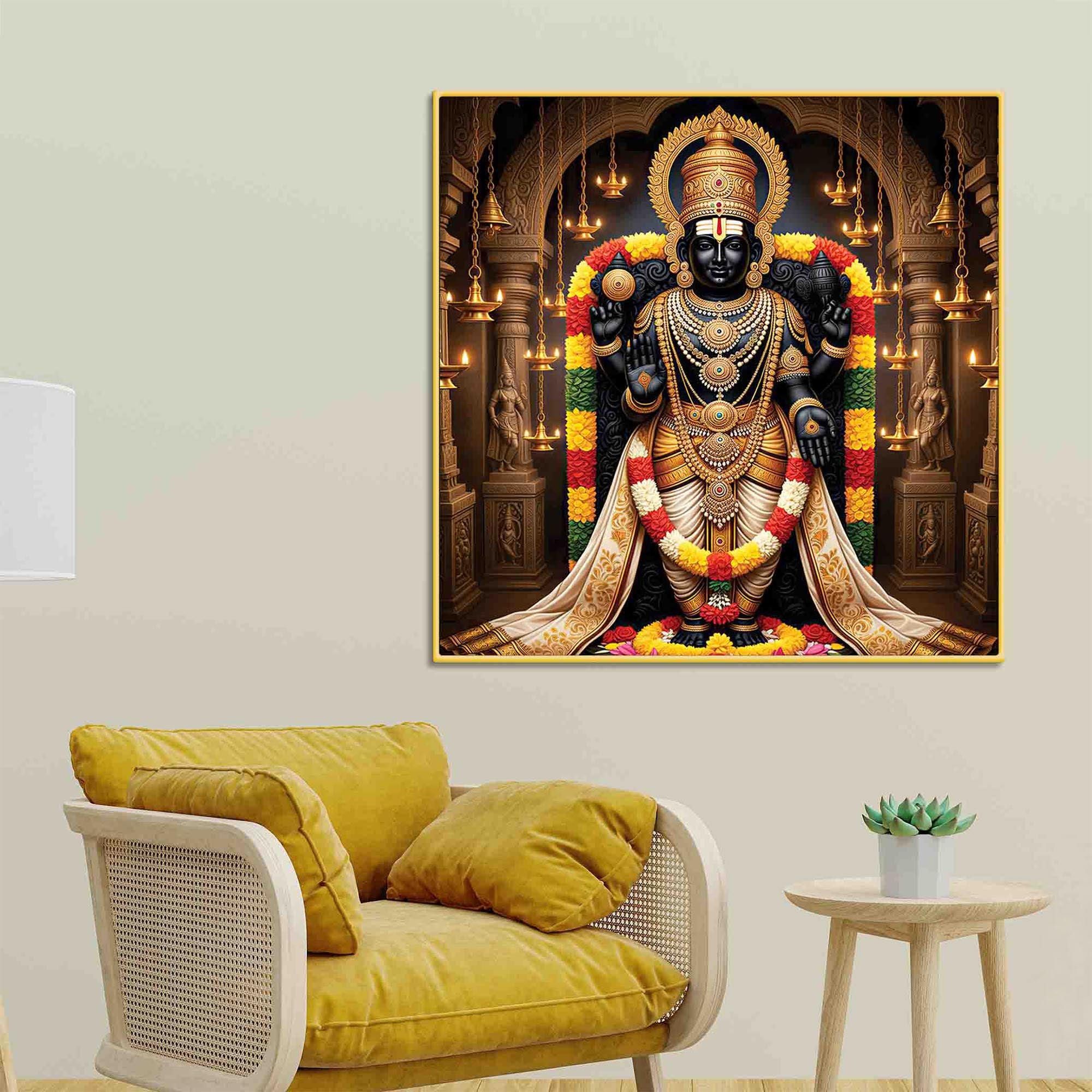 Traditional Hindu Devotional Painting for Office & Home Decor