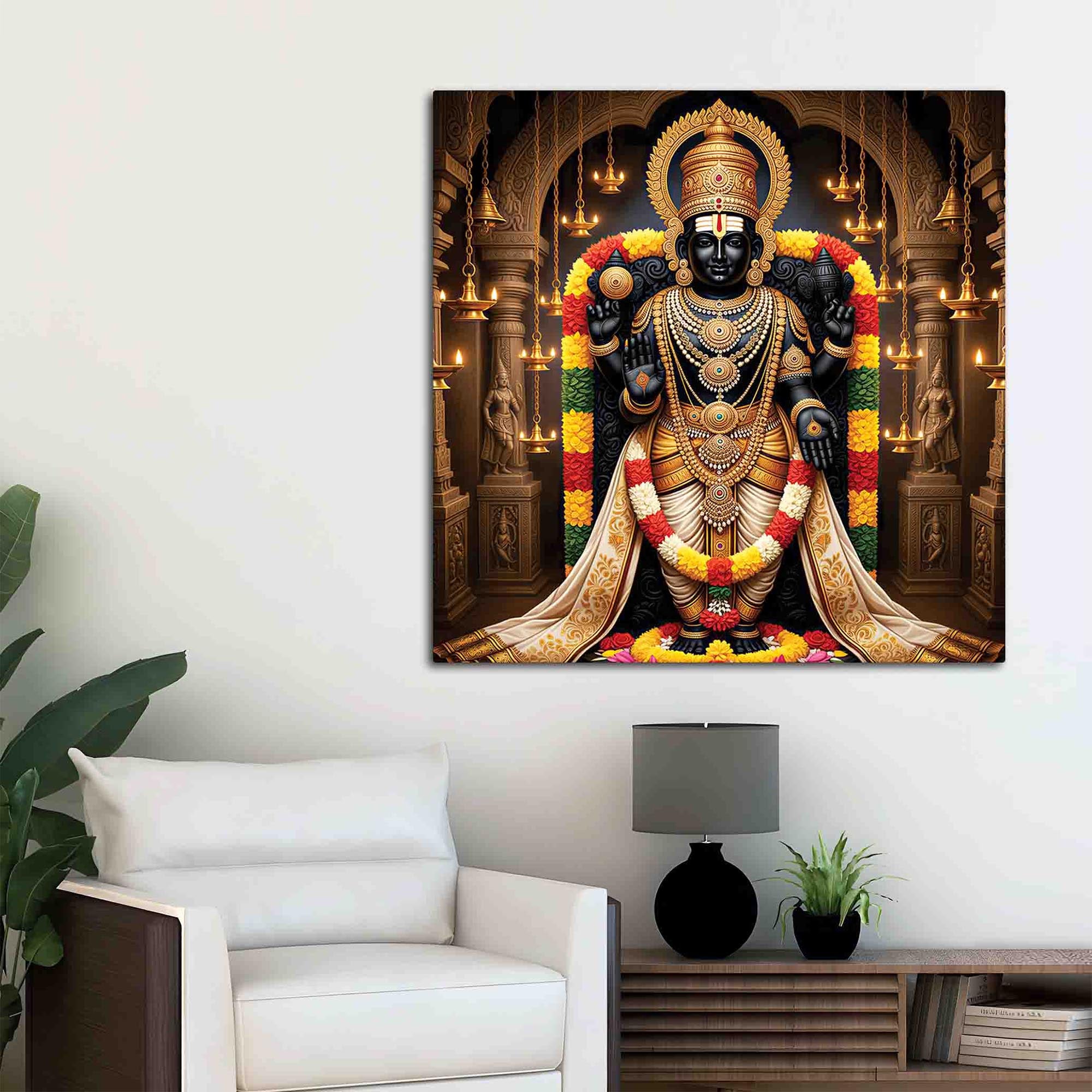 Traditional Hindu Devotional Painting for Office & Home Decor