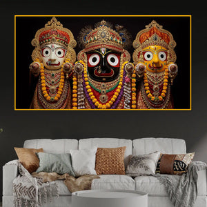 Traditional Hindu God Jagannath Crystal Glass Painting