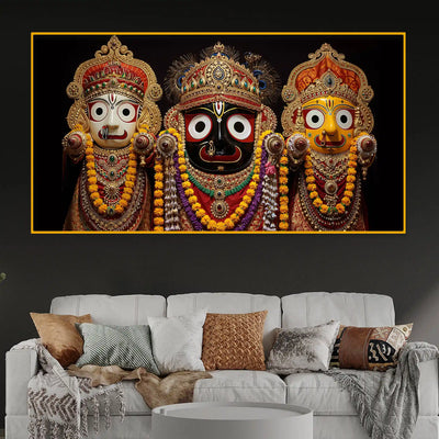 Traditional Hindu God Jagannath Crystal Glass Painting