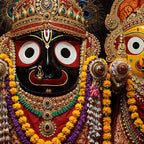 Traditional Hindu God Jagannath Crystal Glass Painting