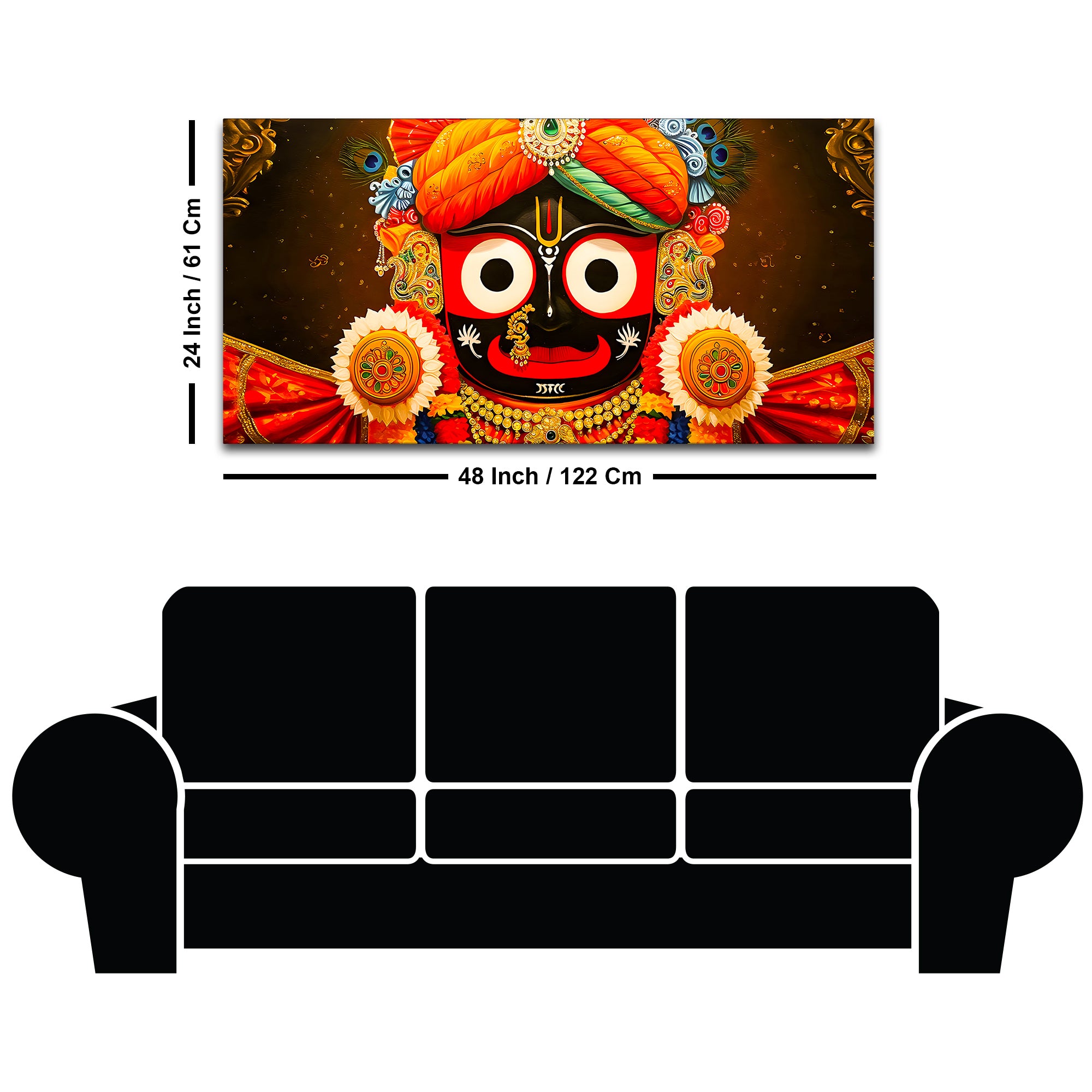 Traditional Hindu Jagannath Bhagwan Wall Painting