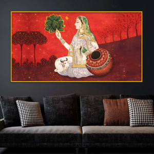 Traditional Indian Culture Crystal Glass Wall Painting