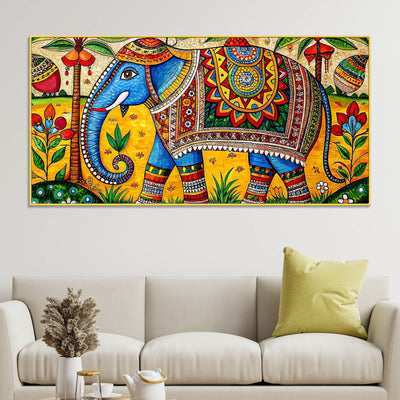traditional-indian-elephant-canvas-madhubani-wall-art-painting