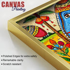 Traditional Indian Elephant Canvas Madhubani Wall Art Painting