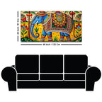 Traditional Indian Elephant Canvas Madhubani Wall Art Painting