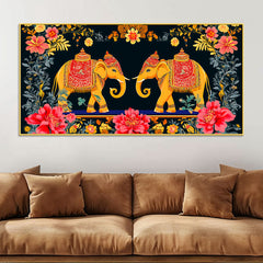 traditional-indian-elephant-canvas-painting-ethnic-floral-wall-painting