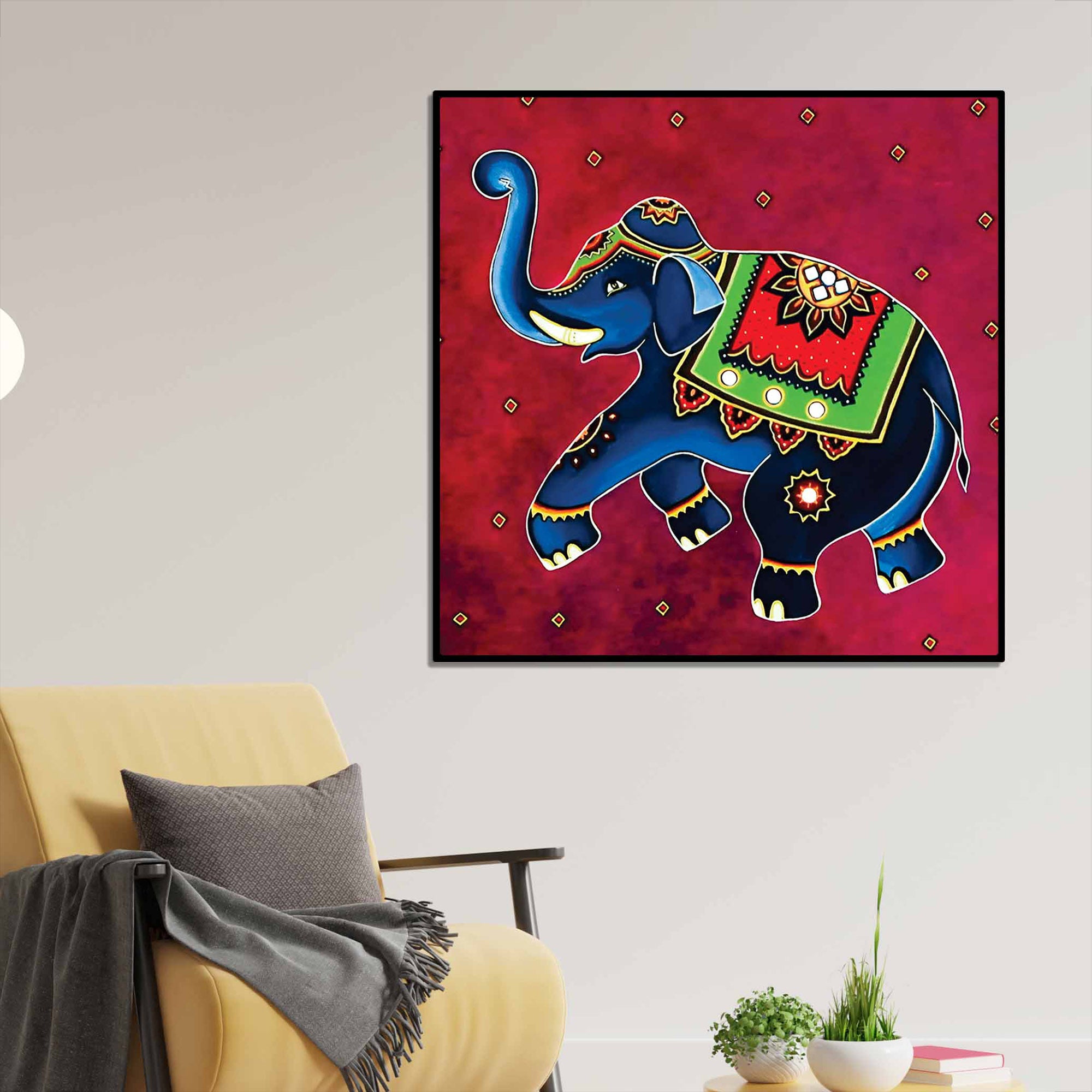 traditional-indian-elephant-canvas-painting-living-room-wall-art