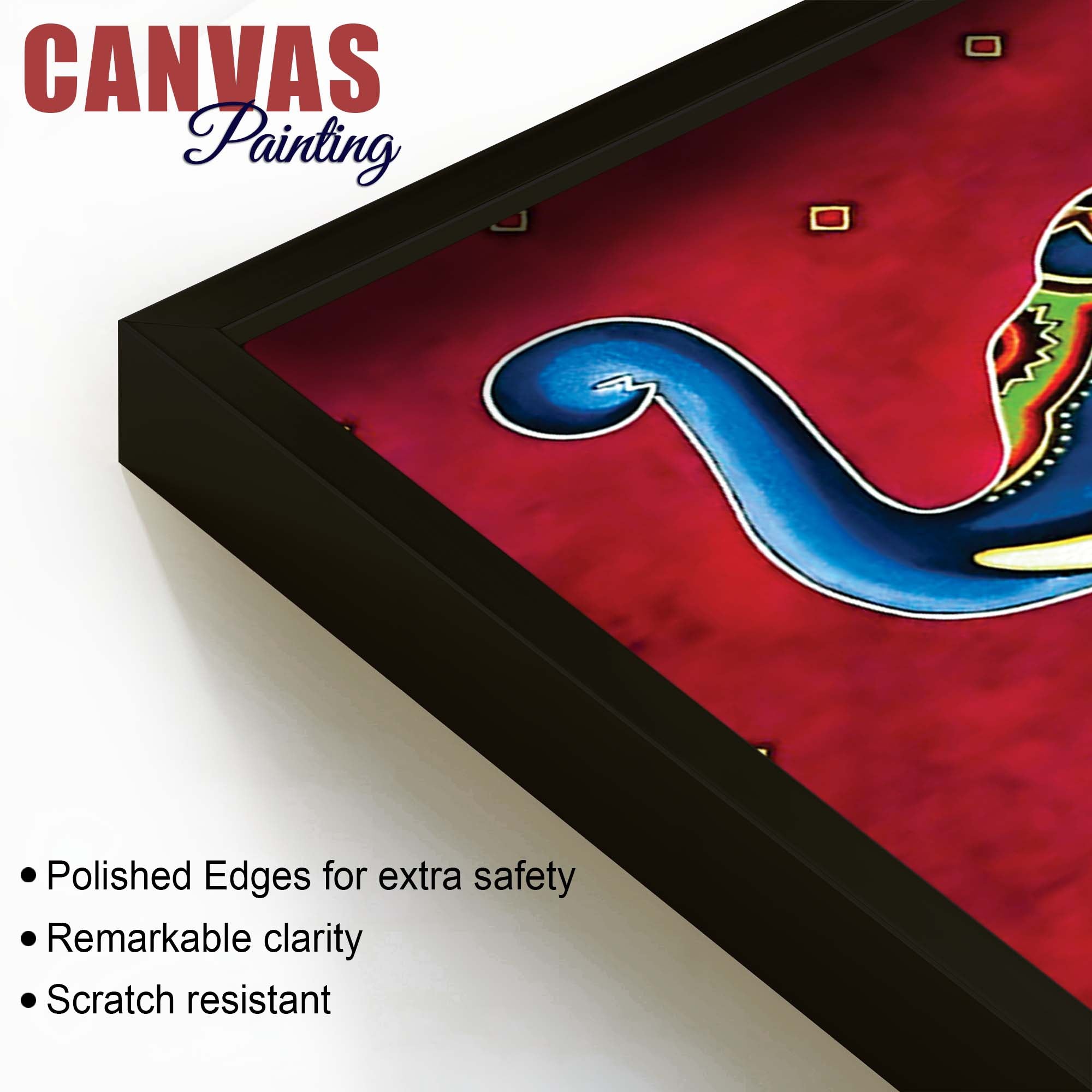 Traditional Indian Elephant Canvas Painting | Living Room Wall Art