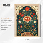 Traditional Indian Floral and Peacock Wall Frame Set of 6