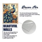 Traditional Indian Floral and Peacock Wall Frame Set of 6