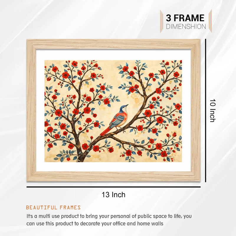 Traditional Indian Floral Wall Art Frame Set of 6