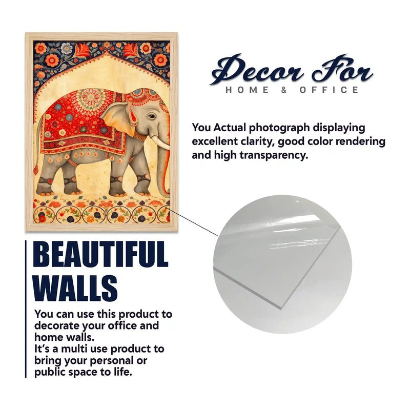 Traditional Indian Floral Wall Art Frame Set of 6