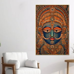traditional-indian-goddess-face-canvas-wall-painting