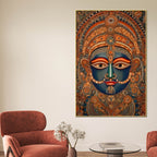 Traditional Indian Goddess Face Canvas Wall Painting