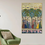 Traditional Indian Gopis Dance Scene Pichwai Inspired Canvas Wall Painting