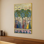 Traditional Indian Gopis Dance Scene Pichwai Inspired Canvas Wall Painting