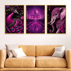Traditional Indian Heritage Canvas Wall Painting Set of Three