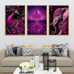 Traditional Indian Heritage Canvas Wall Painting Set of Three