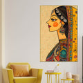 traditional-indian-lady-side-profile-canvas-wall-painting