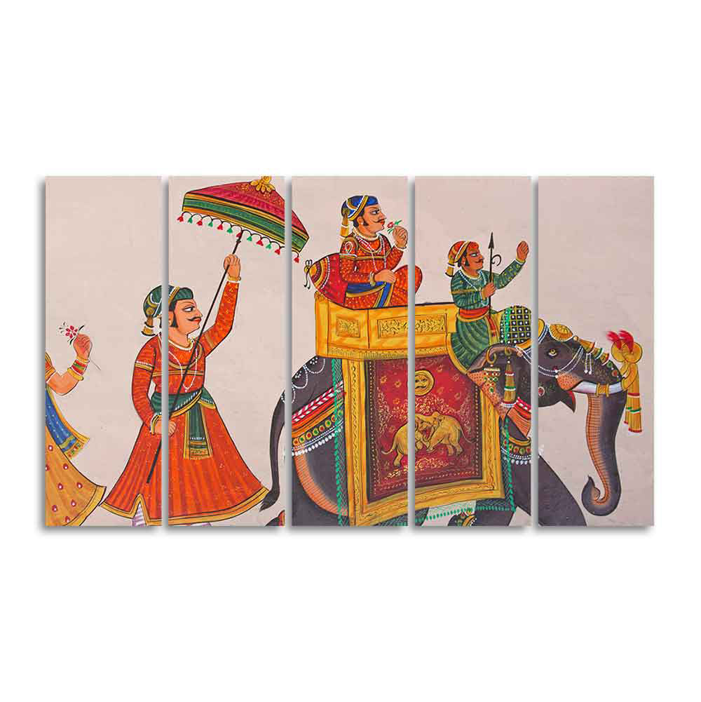 Traditional Indian Miniature Art Wall Painting Set of Five