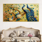 Traditional Indian Peacock Canvas Wall Painting