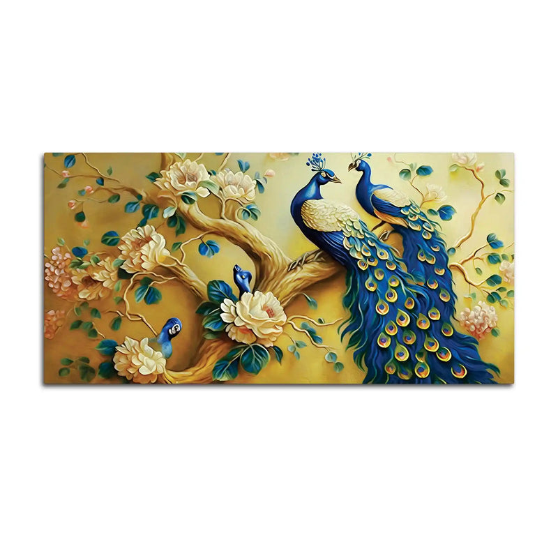 Traditional Indian Peacock Canvas Wall Painting