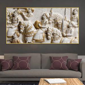 Traditional Indian Royal Cavalry 3D Canvas Wall Painting