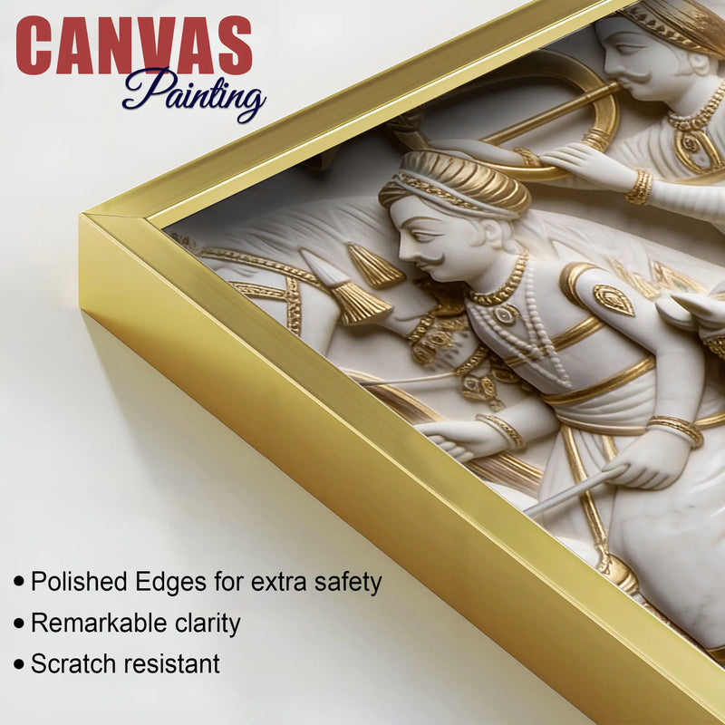 Traditional Indian Royal Cavalry 3D Canvas Wall Painting