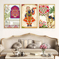 Traditional Indian Wall Art Canvas Painting Set of Three