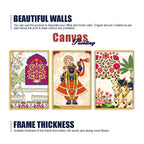 Traditional Indian Wall Art Canvas Painting Set of Three